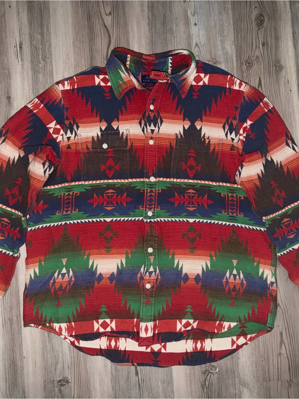 Polo Ralph Lauren Southwestern Jacquard Workshirt Shirt XXL Classic Fit Aztec